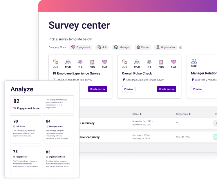 PI Diagnose Software - Survey Center and Analytics Dashboard